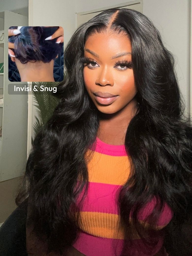 UNice 13x4 Pre-Everythingâ¢ Transparent Lace Front 3D Bouncy Body Wave Wig Real Ear To Ear With Invisi Drawstring Wig Lace Fit Better