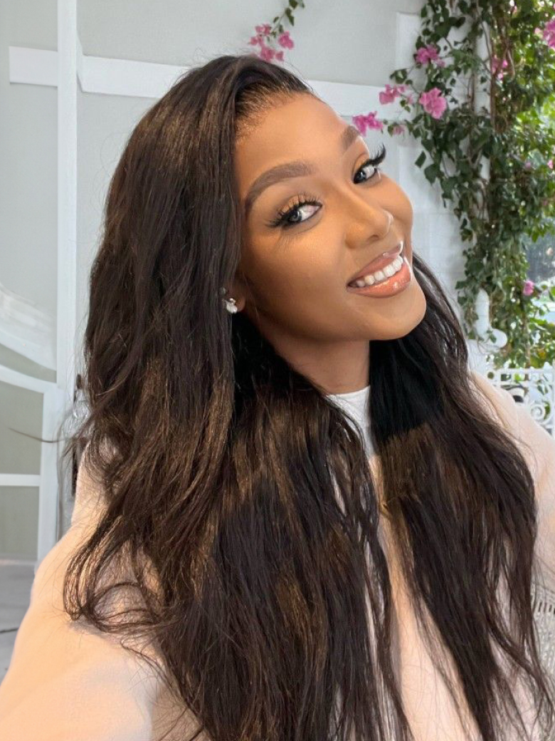 [20""=$109] 7x5 Byebye Knotsâ¢ Wig Glueless Lace Black Yaki Straight Wig With Elastic Drawstring 360 Cozy Hug