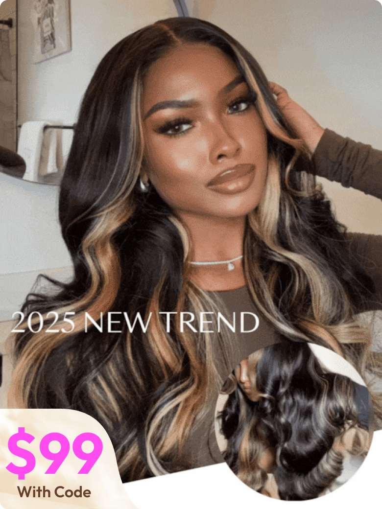 UNice 7x5 Bye-Bye Knotsâ¢ Lace Loose Wave Butterscotch Highlights Brown Wig