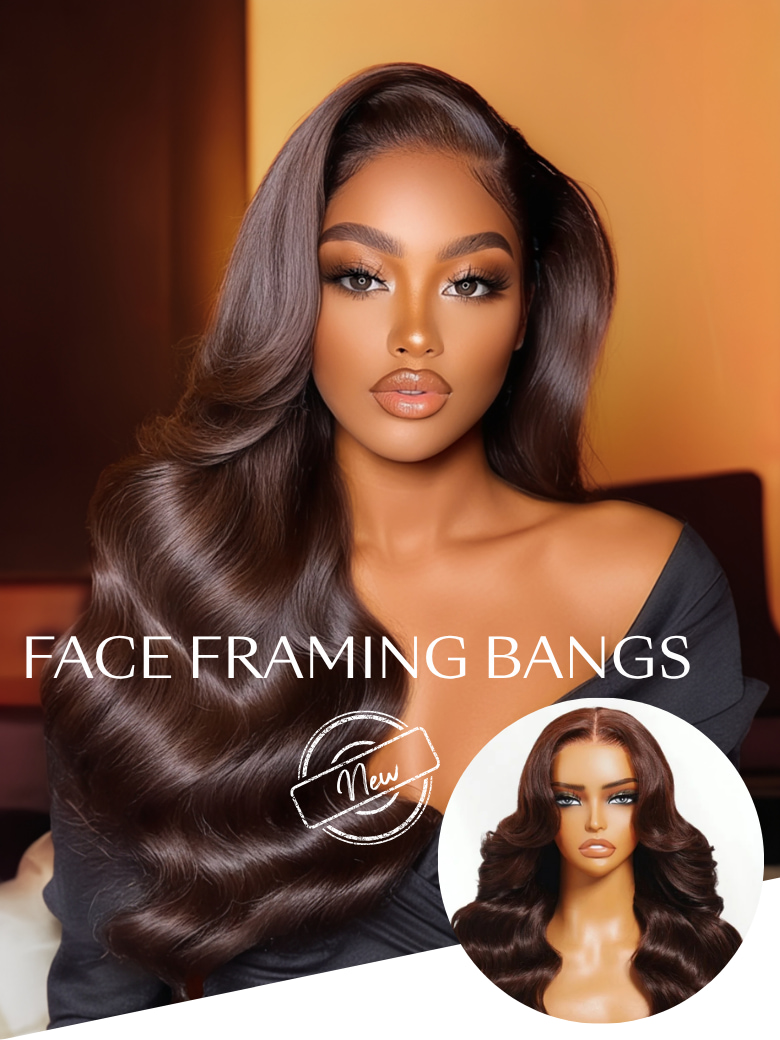 UNice 13x4 Pre-Everythingâ¢ Lace Frontal Dark Auburn Loose Wave Wig with Face Framing Layers