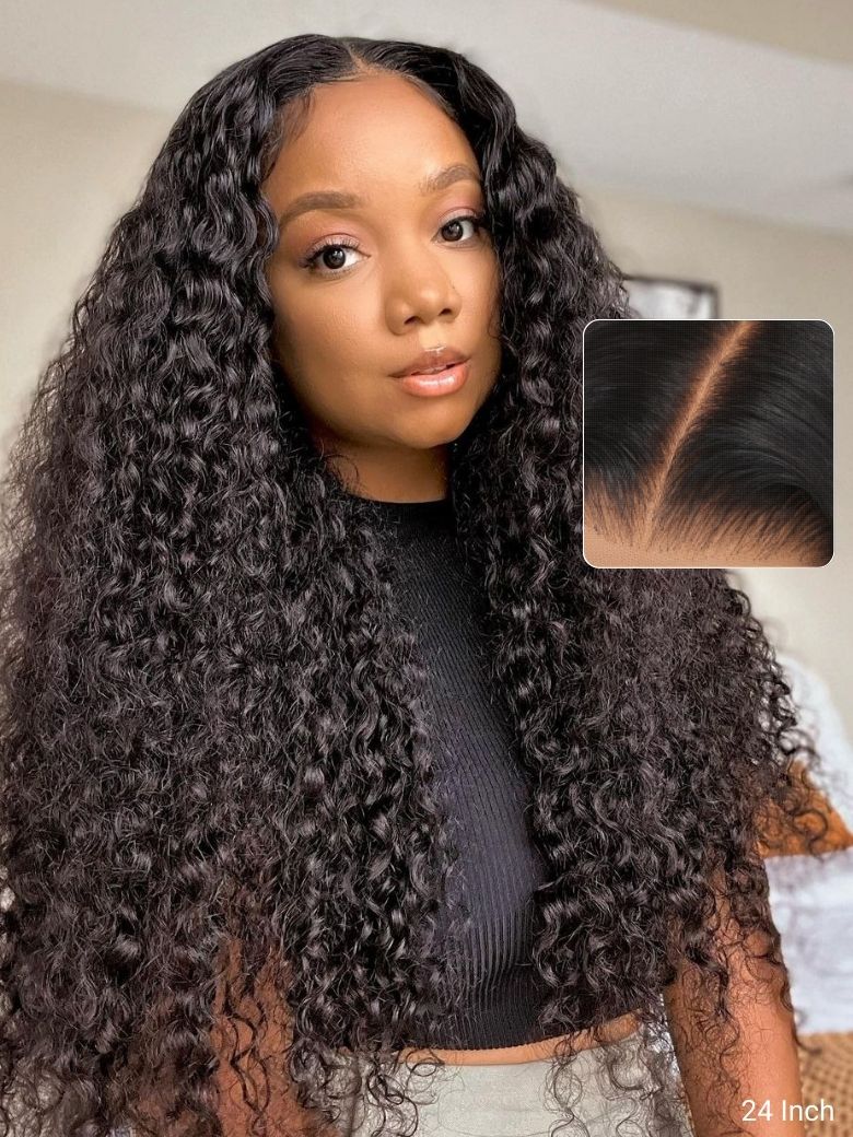 7x5 Bye Bye Knots Glueless Lace Wig Quick Install Water Wave Invisible Knots Wig