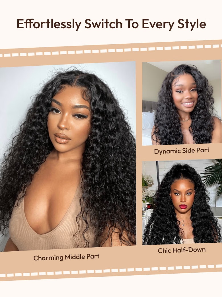 Invisi Drawstring 7x5 Bye-Bye Knots™ Pull And Go Wig Glueless Wet & Wavy Water Wave With Free Baby H
