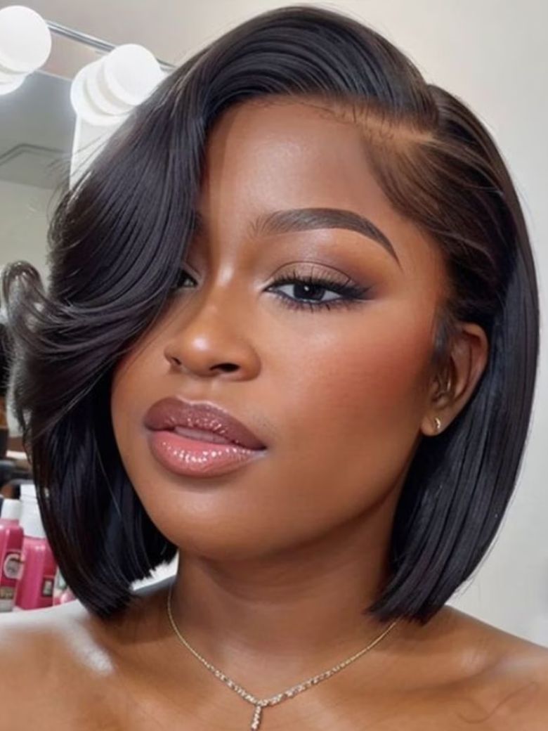 UNice Bye-Bye Knotsâ¢ 7x5 Lace Side Part Layered Wig With Side-Swept Bangs with Invisible drawstring 150% Density