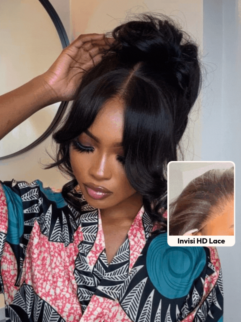 UNice HD Real Scalpâ¢ Wig & Feathered Layers Drawstring Wig 13x4 &7x5 Invisible Lace Frontal Loose Wave with Face Framing Curtain Bangs