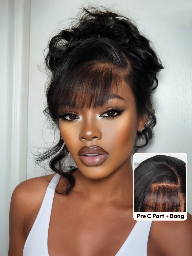 From 22” Drawstring 13×4 Pre-Everything Side-Part Fluffy Loose Wave Wig With Wispy Air Bangs