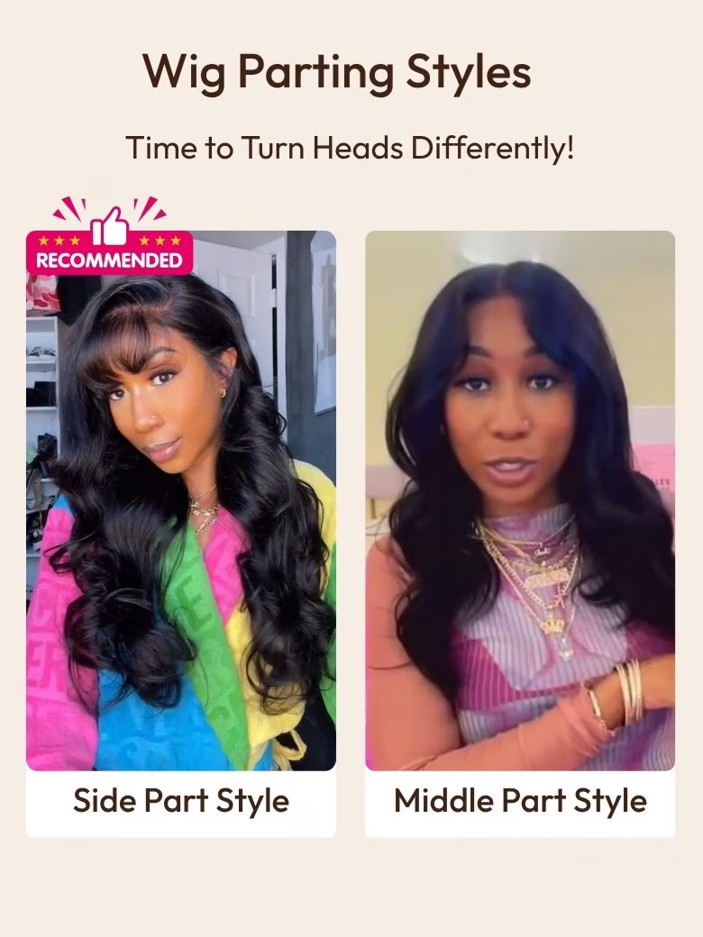 [Stylish Side Part] 13x4 Pre-Everything Side-Part & Middle Part Fluffy Loose Wave Wig With Wispy Air Bangs