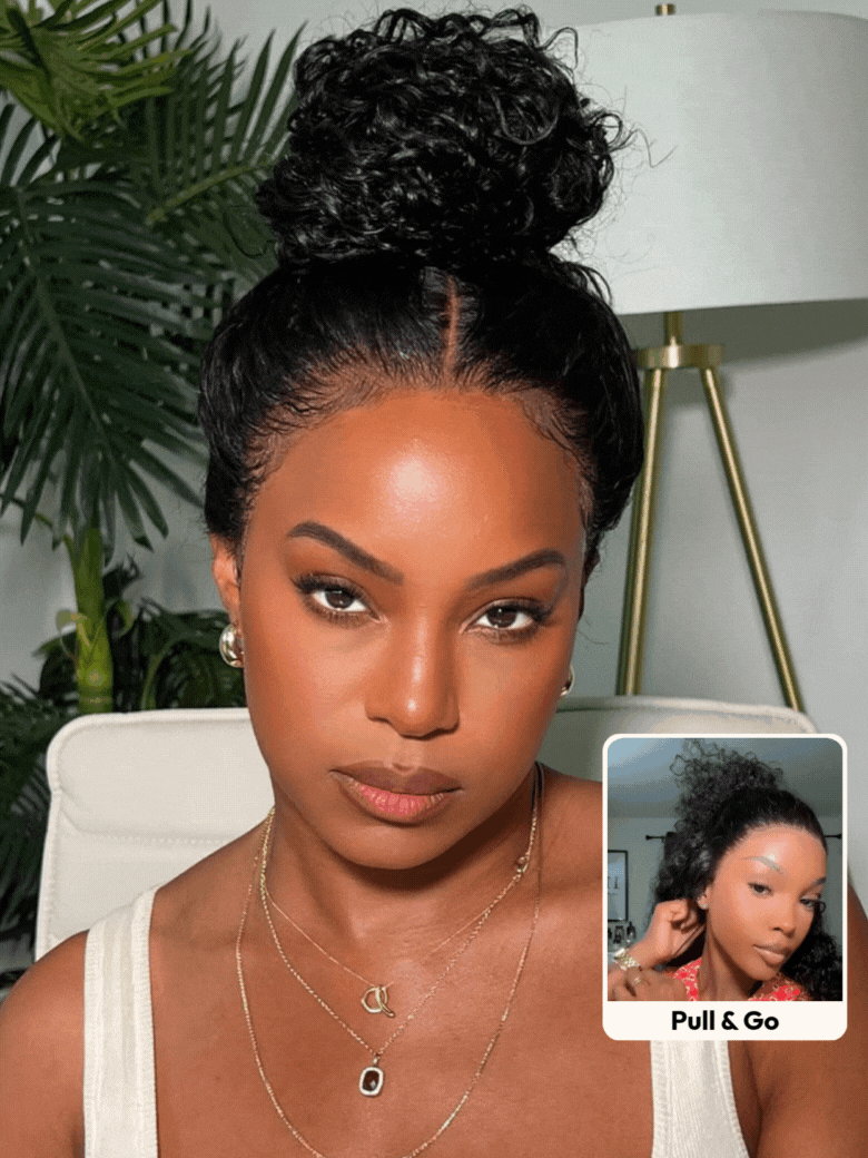 [ 22 Inch $99 ] UNice 13x4 Pre-Everything™ Lace Frontal Bouncy Water Wave Curly Natural Black Drawst