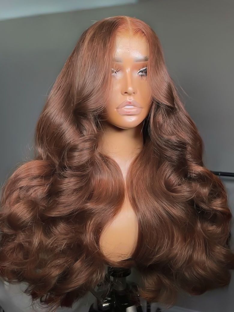 [Pay 22"" Get 24""]13x4 Pre-Everythingâ¢ Lace Frontal Auburn Brown Loose Wave Wig with Invisi Drawstring & Face Framing Layers 150% Density