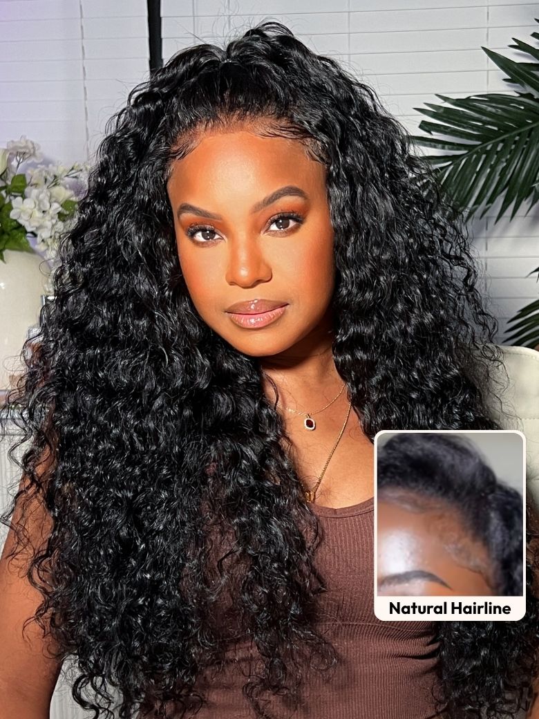 [Invisi Blend] UNice Blend & Secure Half Wig & 7x5 Bye Bye Knots Water Wave With Glueless Drawstring