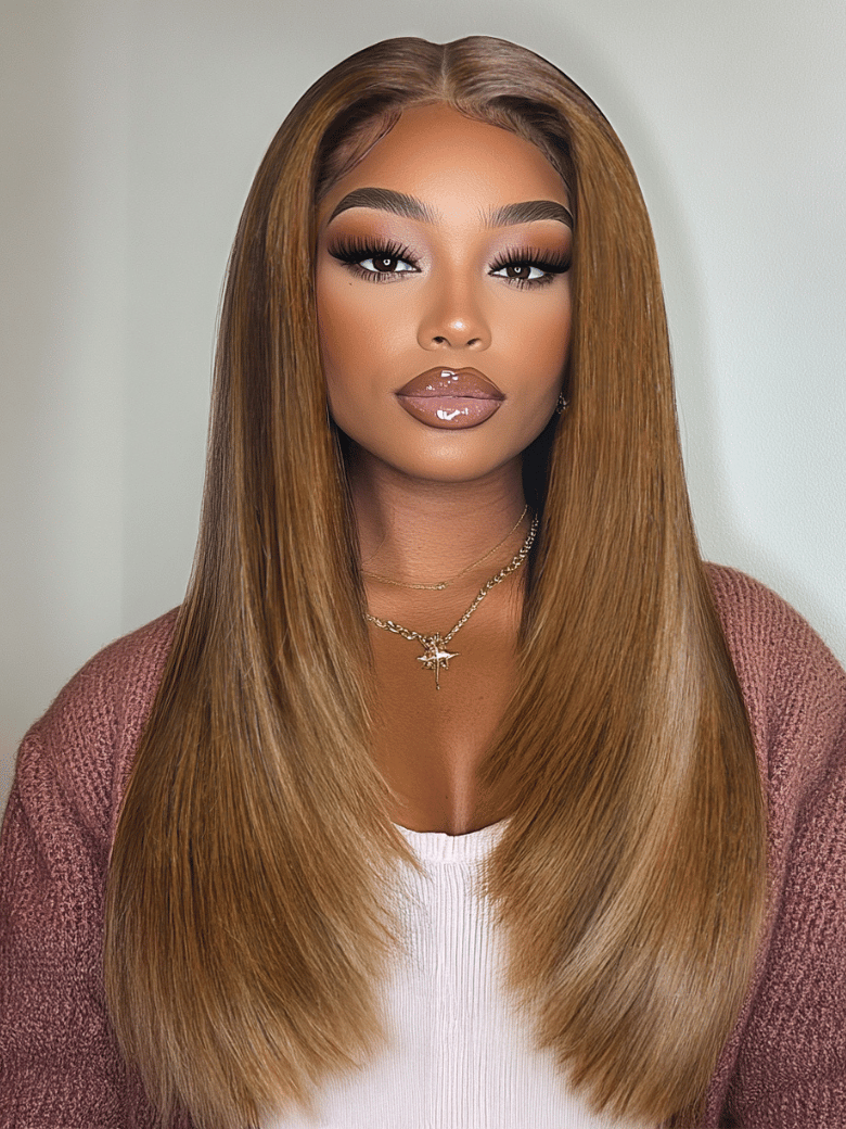 [$200 OFF] 13x4 Pre Everything Wig Put On And Go Caramel Blonde Layered Straight Wig