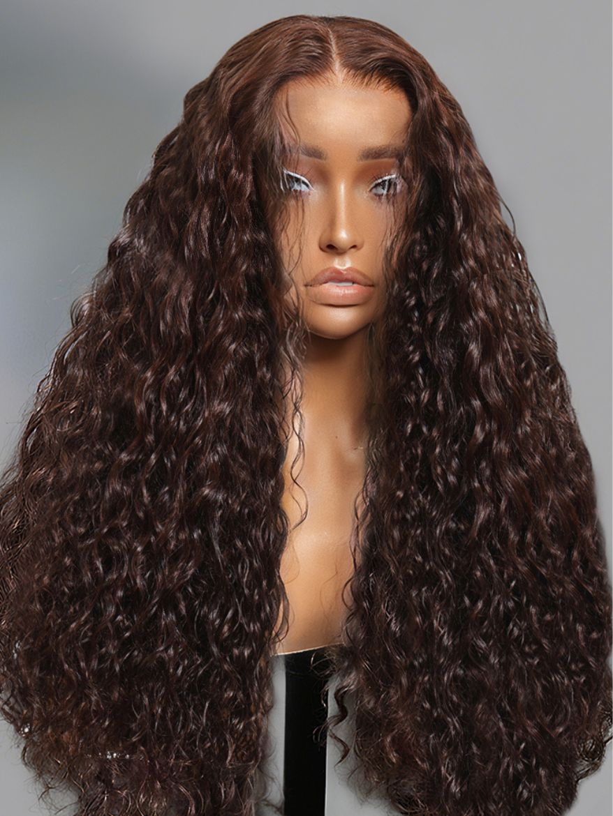 UNice 13x4 Pre-Everythingâ¢ Lace Frontal Auburn Brown Loose Wave& Water Wave Wig with Invisi Drawstring & Face Framing Layers 150% Density