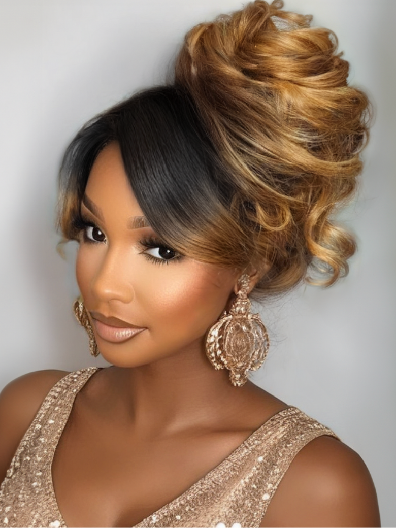 UNice 13x4 Pre-Everything Lace Frontal Black to Cappuccino Ombre Loose Wave Wig With Invisible Drawstring 163$