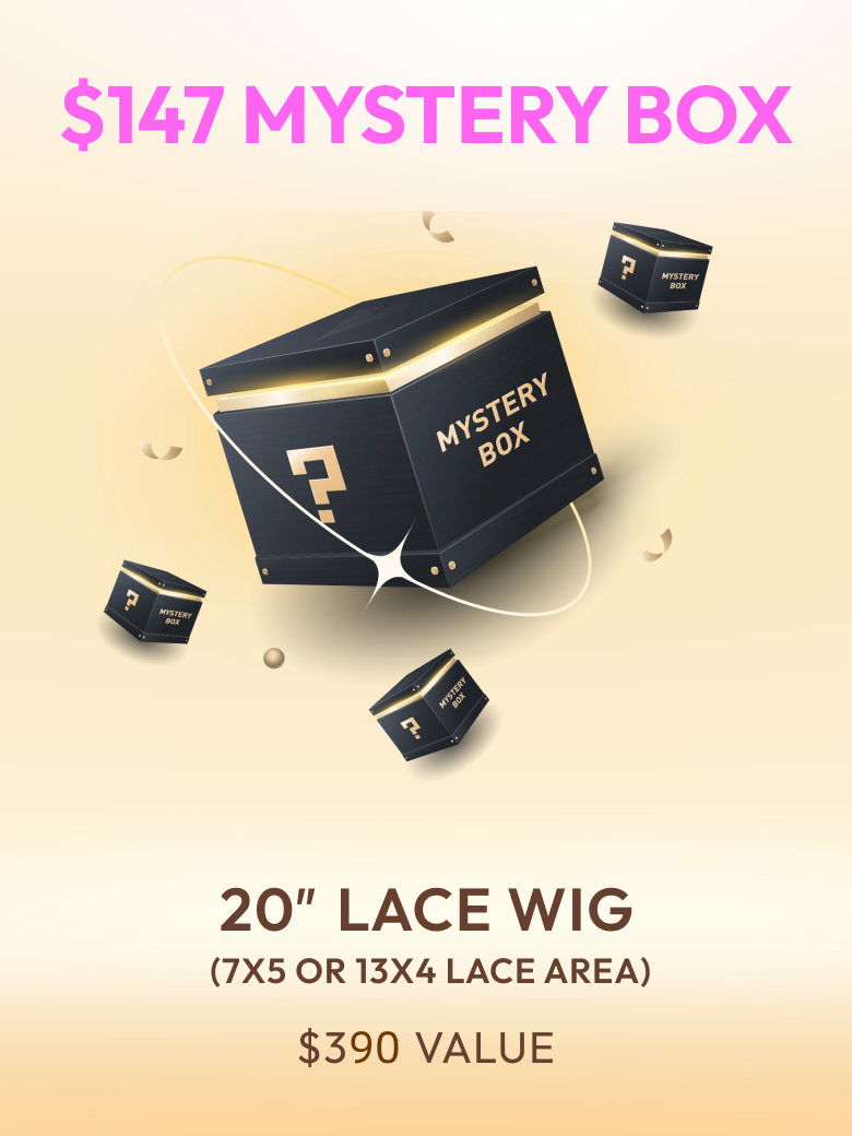 UNICE 147 Lucky Black Box Get 20 7x5 or 13x4 Bye Bye Knots Wig Value 390 390$