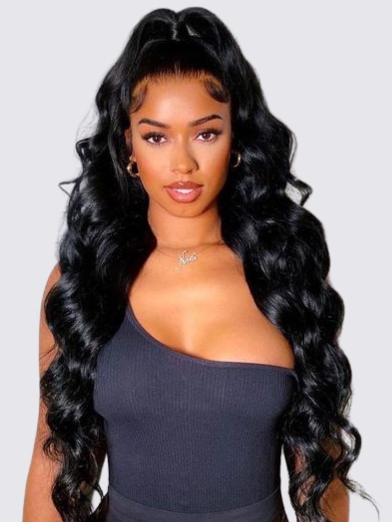 UNice 13x4 Lace Frontal With Body Wave Human Hair Bundle For Frontal Ponytail Style 114$