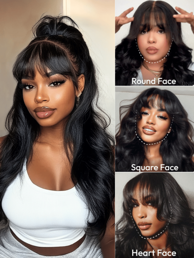 [20-26] 13x4 Pre-Everything™ Pull And Go Black Fluffy Natural Loose Wave Wispy Bangs Wig