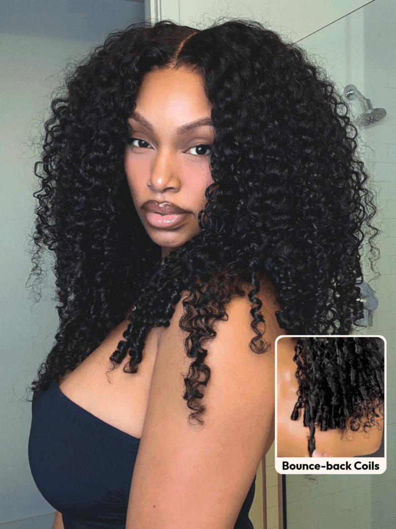 [20-24]UNice Bye-Bye Knots 7x5 Lace & 13x4 Pre-Everything Curly Texture Premium Hair Drawstring Wig With Finger Coil Ends