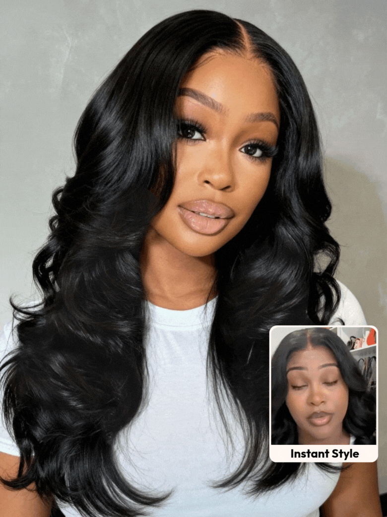 180% Density 7x5 Bye-Bye Knots™ Cut Body Curls Lace Wig with Feathered Layers with Invisi Drawstring