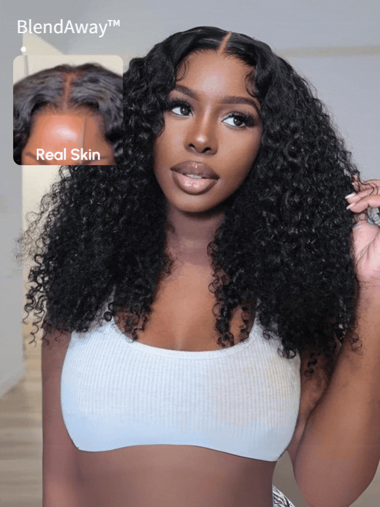[Send Free Wig]13×4/5×5 HD Pre Cut Undetectable Lace Put On And Go Curly/Body Wave Black Air Wig
