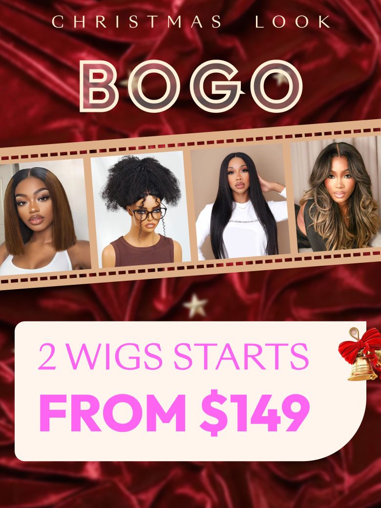 2 Wigs Start From $149 for 100% Human Hair Wig 10 And 4x2 Lace Kinky Curly Wig 20