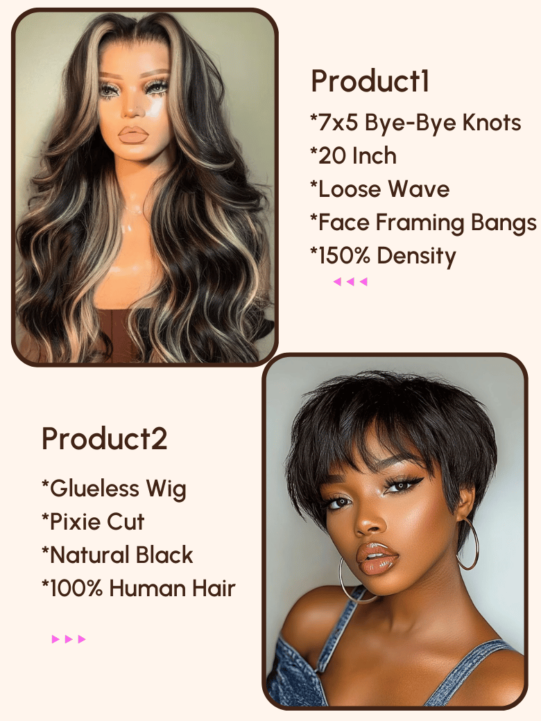 $169=2 Wigs | 20 7x5 Bye-Bye Knots Wig and Glueless Wig