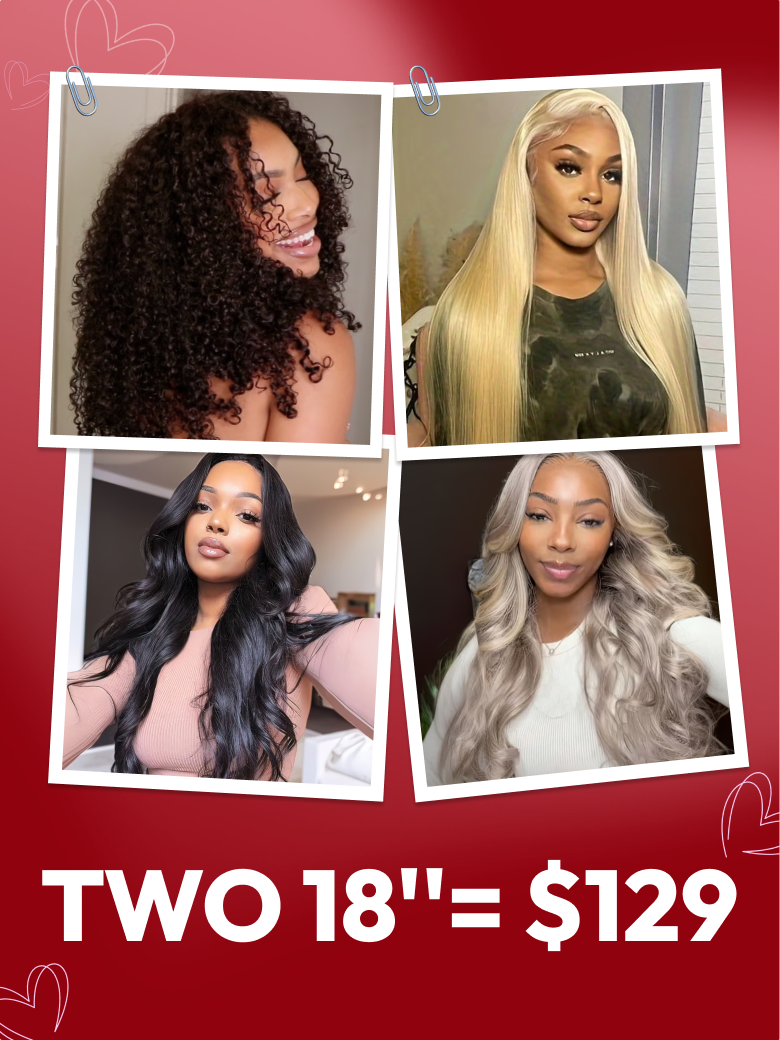 TWO 18  Wigs $129 | For 250% Density V Part Jerry Curly /  13X4 Front Lace 180% Density/ Body Wave...