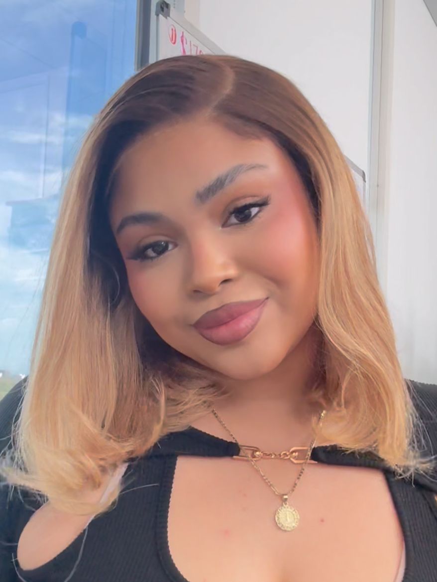 UNice Bye-Bye Slip 7x5 Lace Blonde with Brown Roots Side Part Blunt Bob Drawstring Wig 150% destiny
