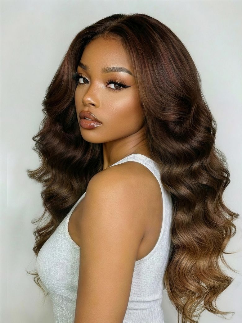 UNice 360 HD Lace Real Scalp™ Chocolate Brown to Caramel Honey Blonde Ombre Body Wave Wig