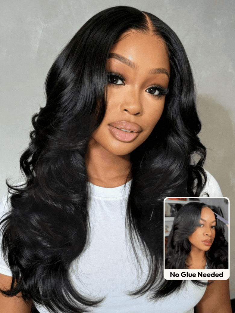 UNice Butterfly Cut Layered Bye-Bye Slip™ 180% Density Glueless Lace Real Human Hair Drawstring Wig
