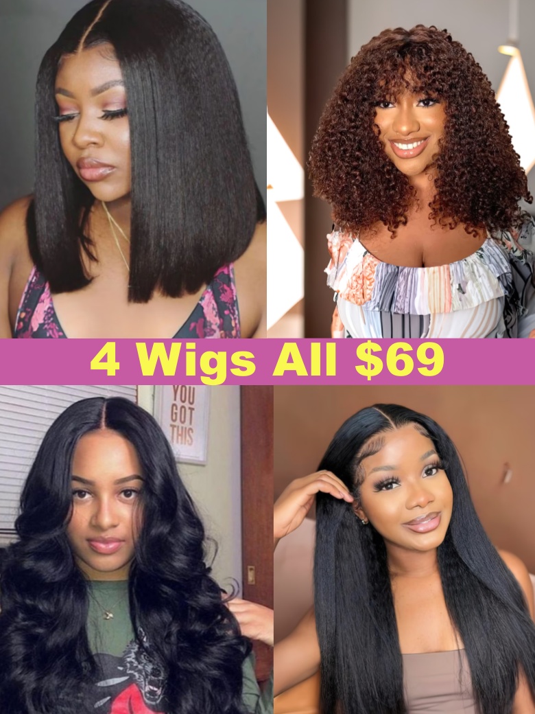 [$69-$135] 13×4/ 7×5 byebye knots/ 6×4.5 pre cut/ Pre-Bleached/ Pre-Plucked Lace Wigs & body wave V part Wigs 150%-Density