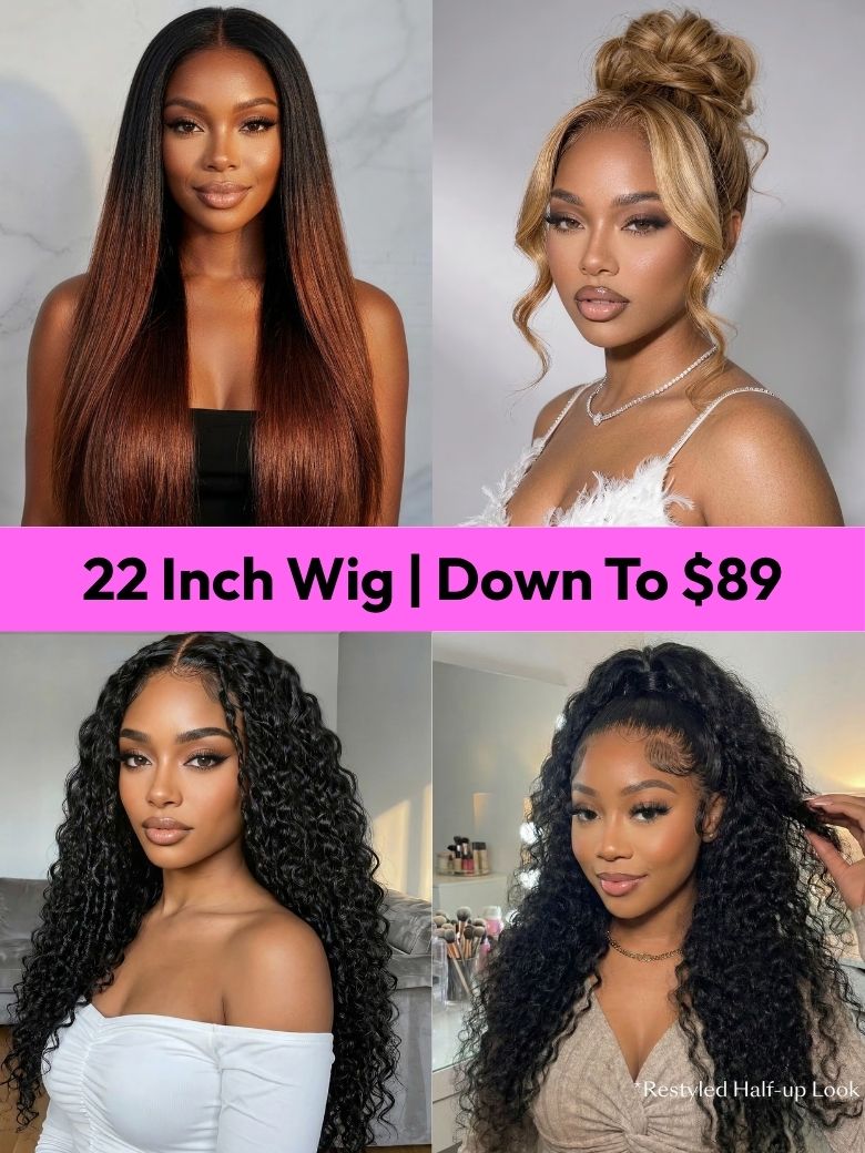 22″=$89 | All 22 Inch 100% Human Hair Wigs Collection Blowout Sale