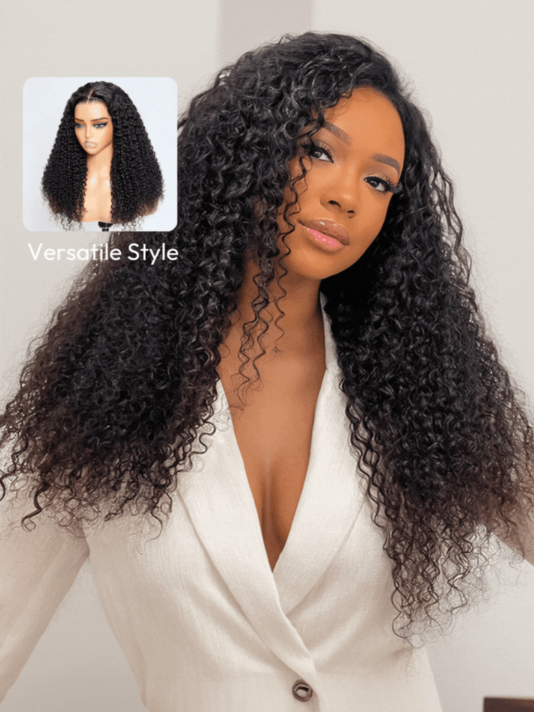 Jerry Curly 7x5 Bye-Bye Knots Wig Wig With Bleached Invisible Knots & Baby Hair
