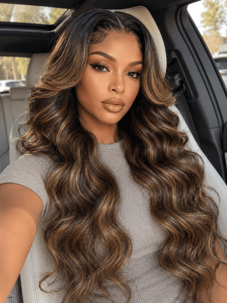 UNice 7x5 Bye Bye Slip™ Balayage Highlight Body Wave Wig – Glueless Lace Pull & Go with Flexible Drawstring