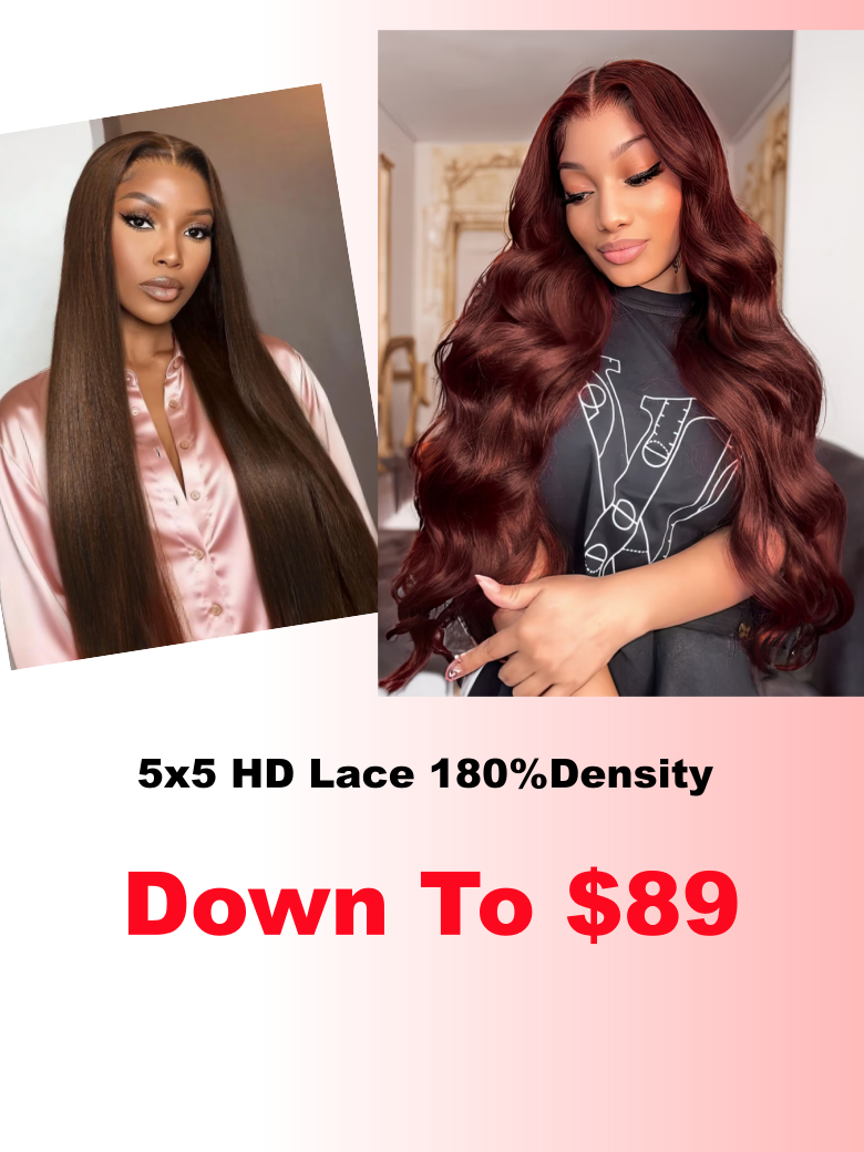 24149 5x5 HD Reddish Brown body wave 4x4 Pre-Cut Lace Chocolate Brown Yaki Straight Glueless With Drawstring Wig $178