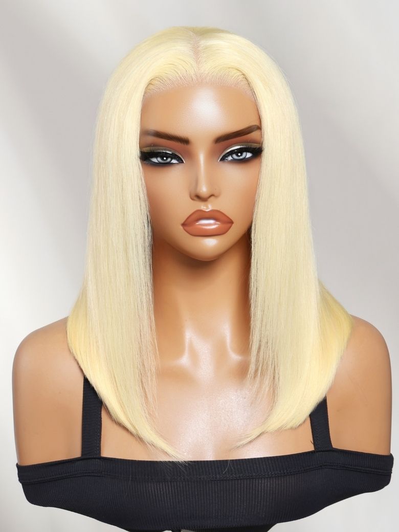 13x4 Pre-Everything Lace Frontal 613 Blonde Glueless Bob Wig For Summer