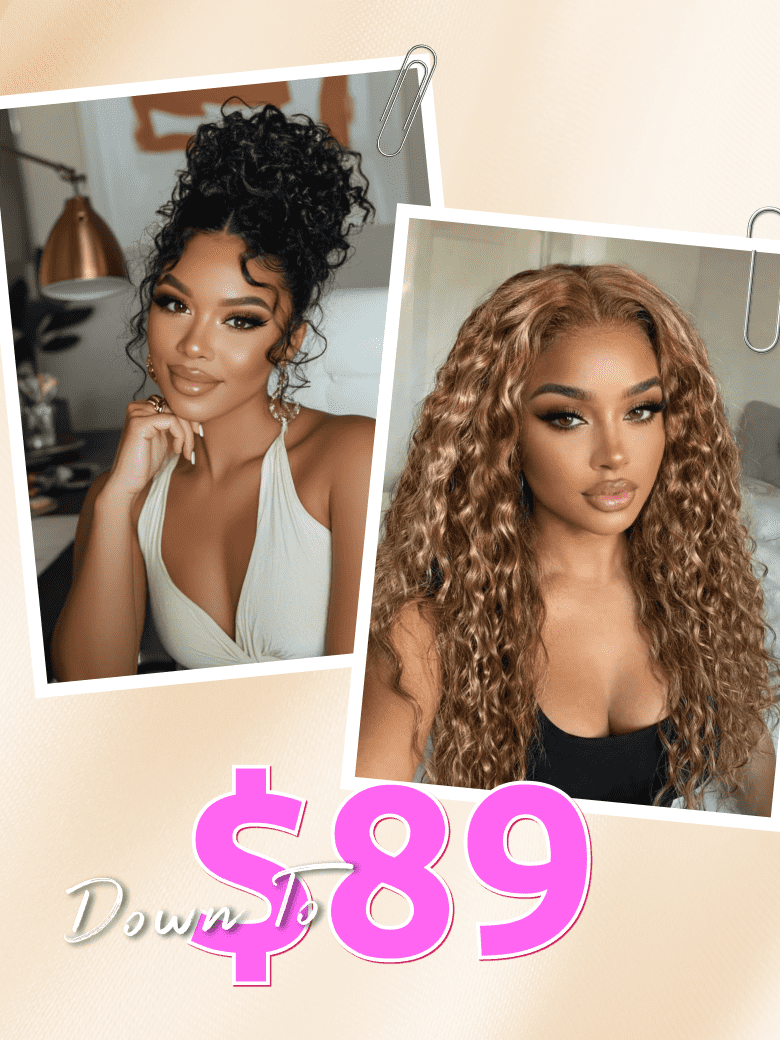 22inch 360 Lace Invisible Strap Pre-cut Pre-bleached Water Wave 180% Density Wig& 13x4 Lace Front Blonde Highlight Water Wave Wig