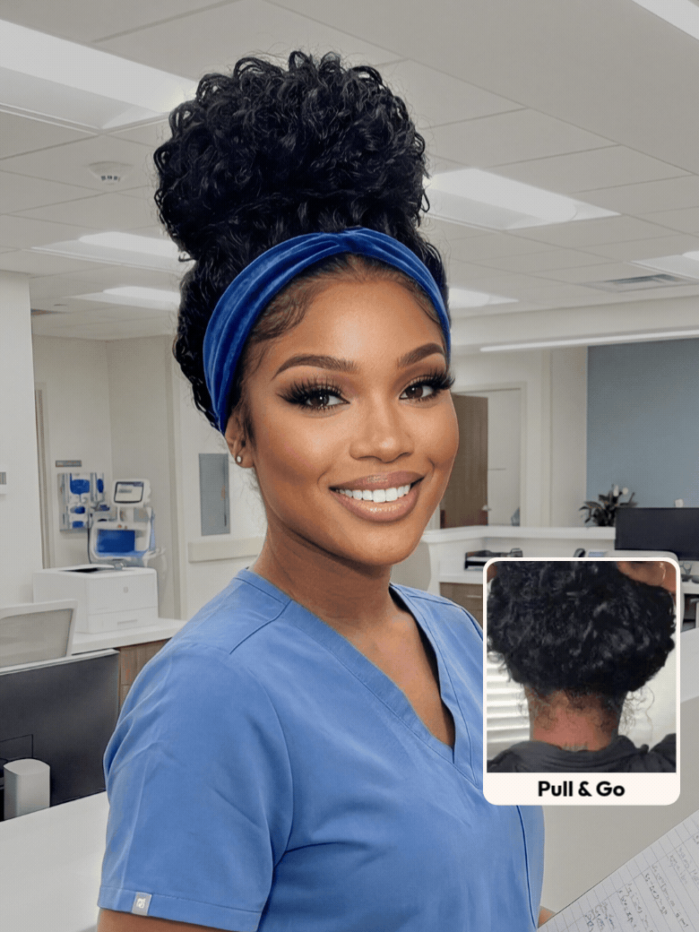 UNice HookFit™ Headband Wig Water Wave Glueless for Healthcare Workers | Comfortable Secure and Effortless All-Day Wear for Busy Shifts