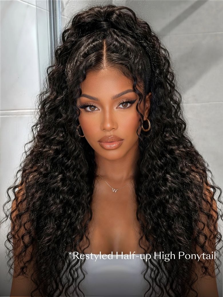 UNice 13x4 Pre Everything™ Pre-Cut HD & Transparent Lace Front Water Wave Drawstring Wig With Baby Hair-image-8012