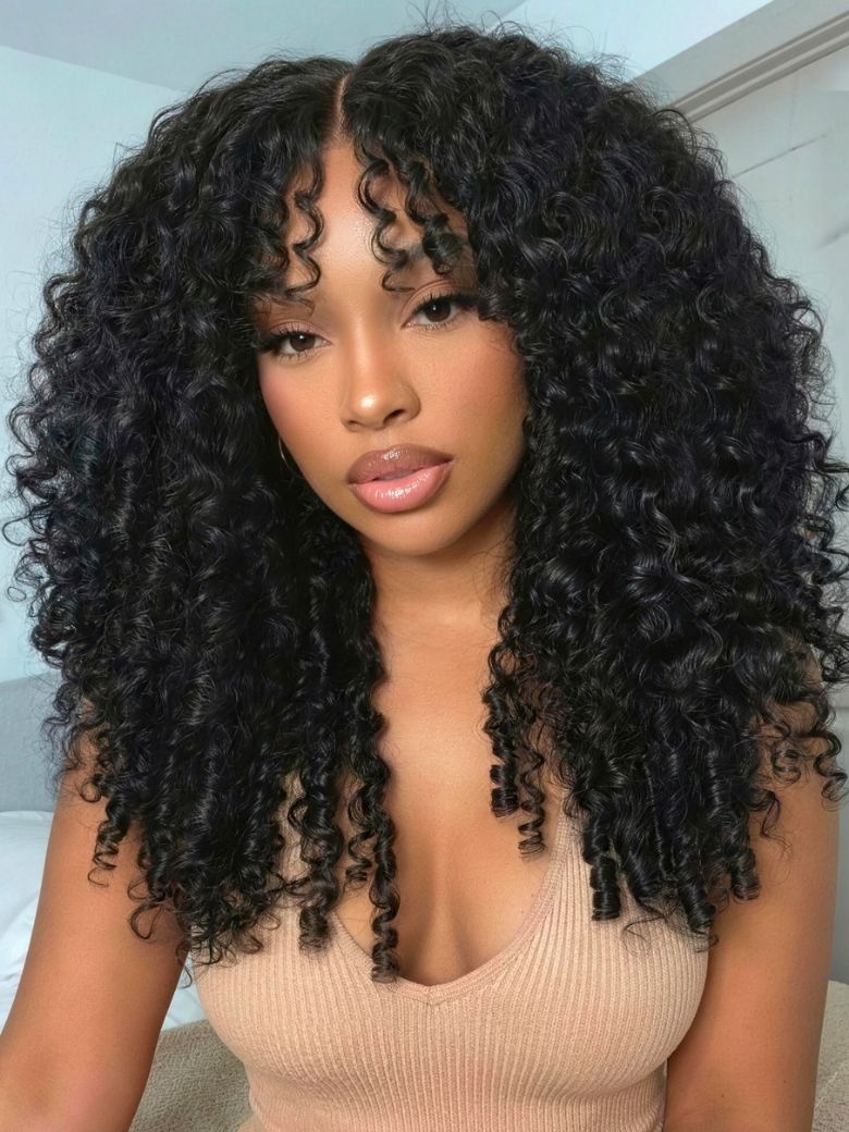 UNice Bye-Bye Knots 7x5 Lace & 13x4 Pre-Everything Curly Texture Premium Hair Drawstring Wig With Finger Coil Ends