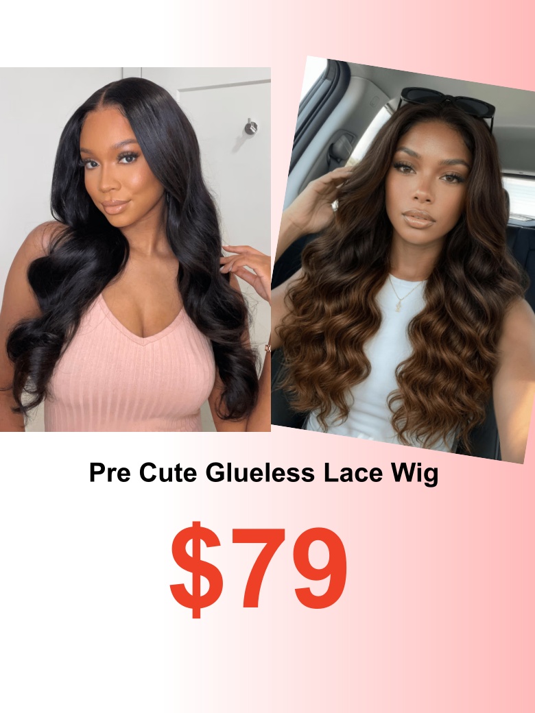 13x4 Bye Bye Slip Lace Frontal Soft Ombre Caramel Brown Balayage Body Wave Drawstring Wig & 4x4 Pre Cut Lace Body Wave Wig With Breathable Cap