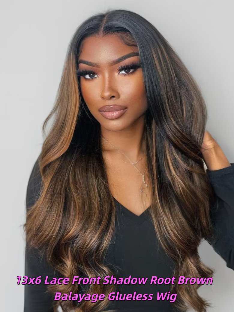 UNice 13x6 Ready To Wear Shadow Root Brown Balayage Glueless Wig& U Part Protective Style Wig