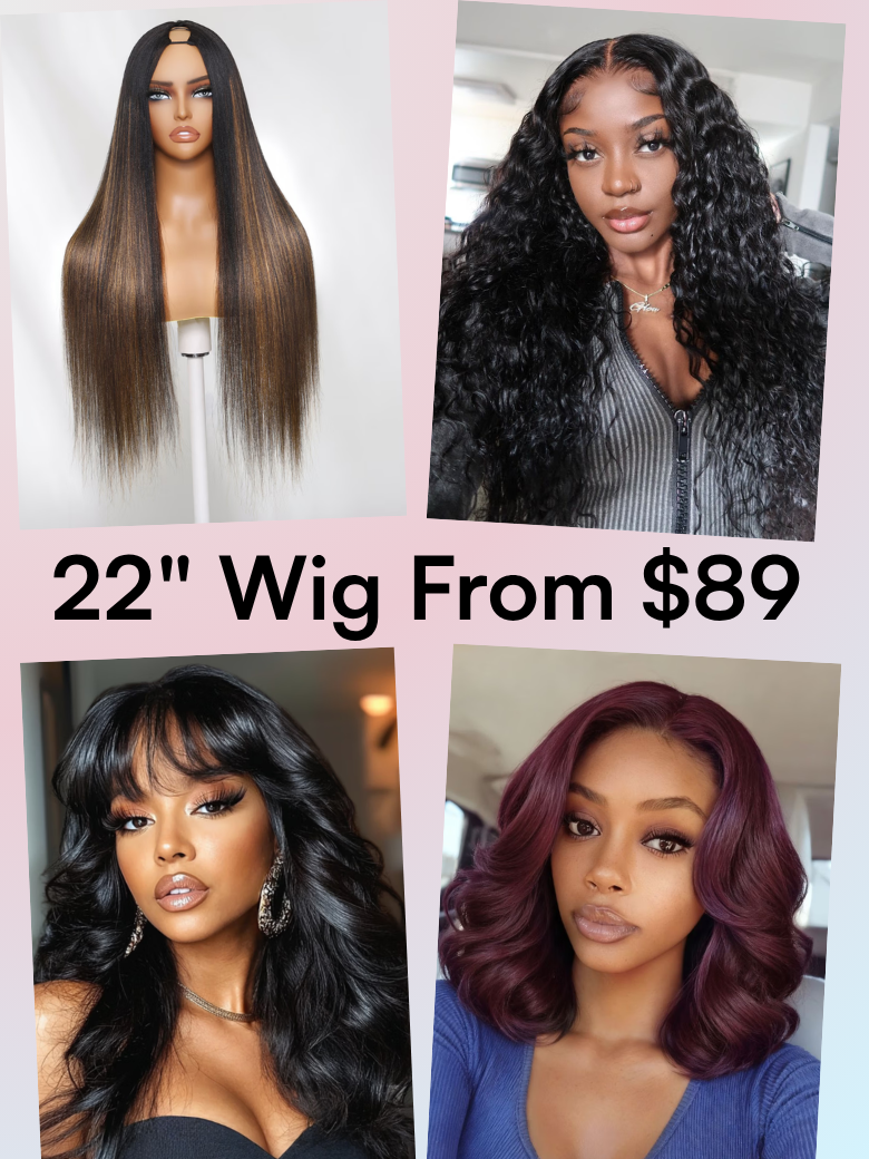 22" From $89: 7x5 Lace Bye Bye Knots Wig | V Part Wig