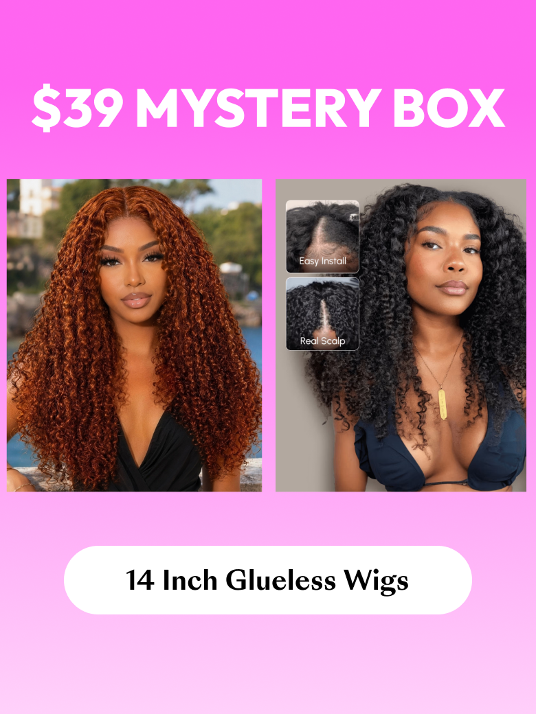 [Lace Wig Hiding Inside] UNICE $39 Surprise Box 14 Inch Glueless 100% Human hair Wig Value $195