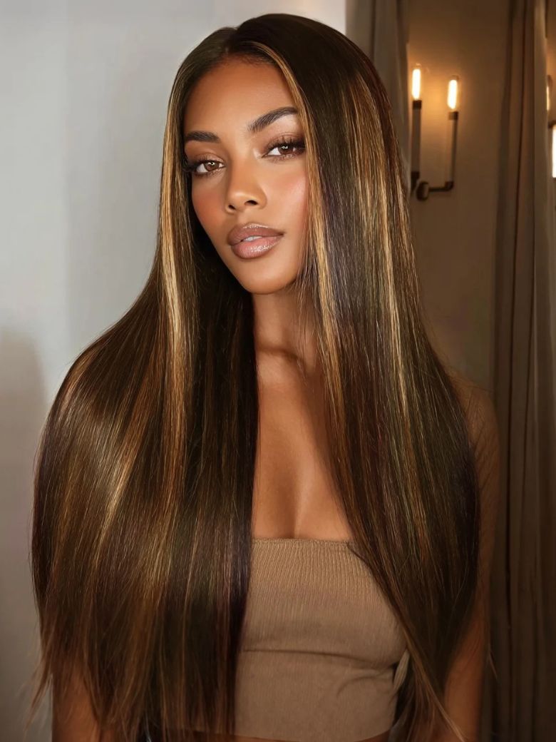 Balayage Highlights 13x4 Pre-Everything™ Lace Frontal Yaki Straight Drawstring Wig | $50 OFF with Code: DROP150