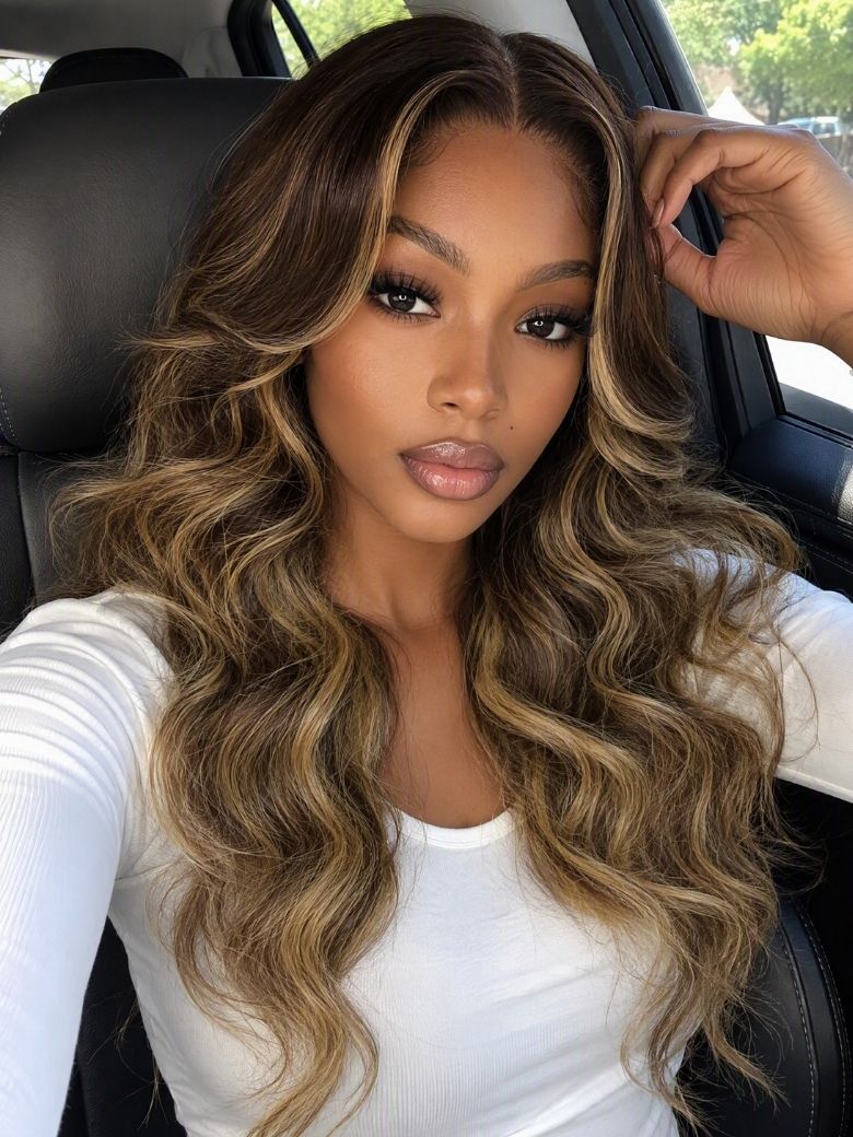 Honey Blonde Highlights Loose Wave with Face-Framing Layers Bye-Bye Slip 7x5 Lace Closure Glueless Ready-to-Go Wig for Beginners