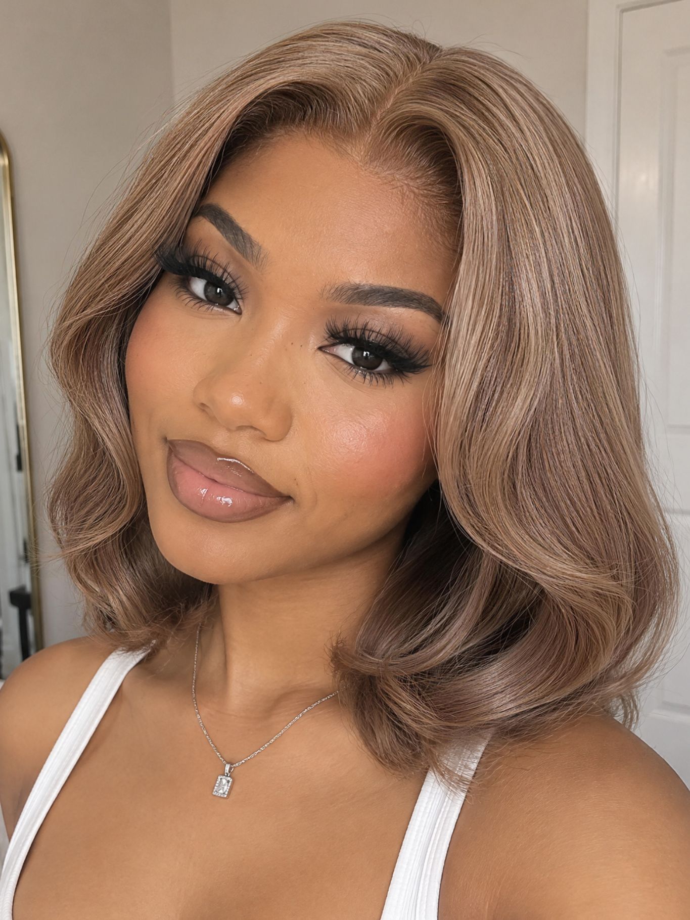 Dark Beige Blonde Blowout Bob Bye-Bye Slip 7x5 Lace Easy to Go Glueless Wig for Beginner