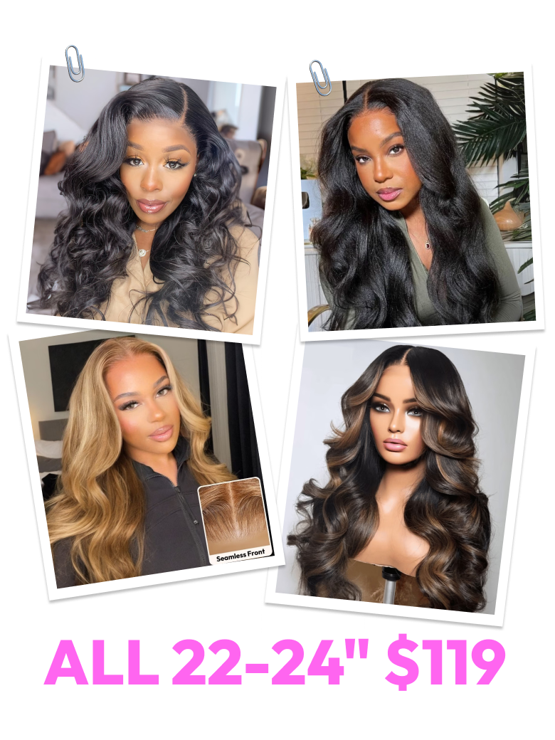 [All 22-24"| $119] 13x4 Pre-Everything Lace/ 7x5 Pre-Cut Lace/ Espresso Brown Highlight/ Curly/ Wave... Wigs