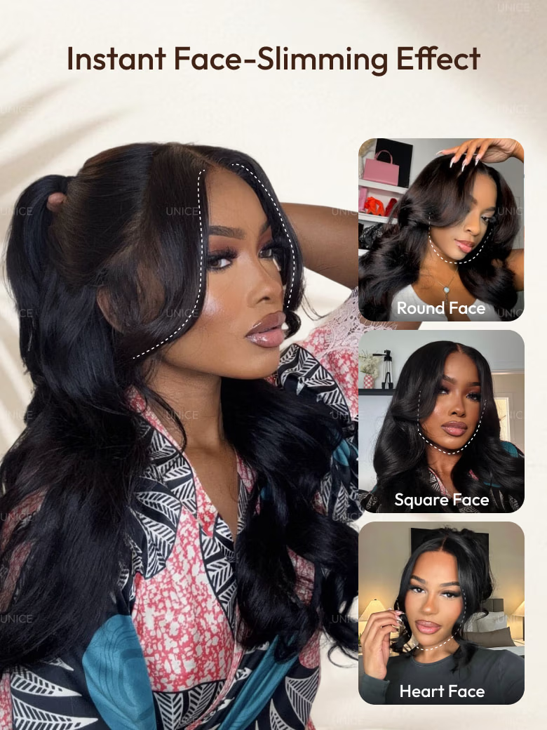 [From 18"] Real Scalp Full Lace Wig Loose Wave with Face Framing Curtain Bangs