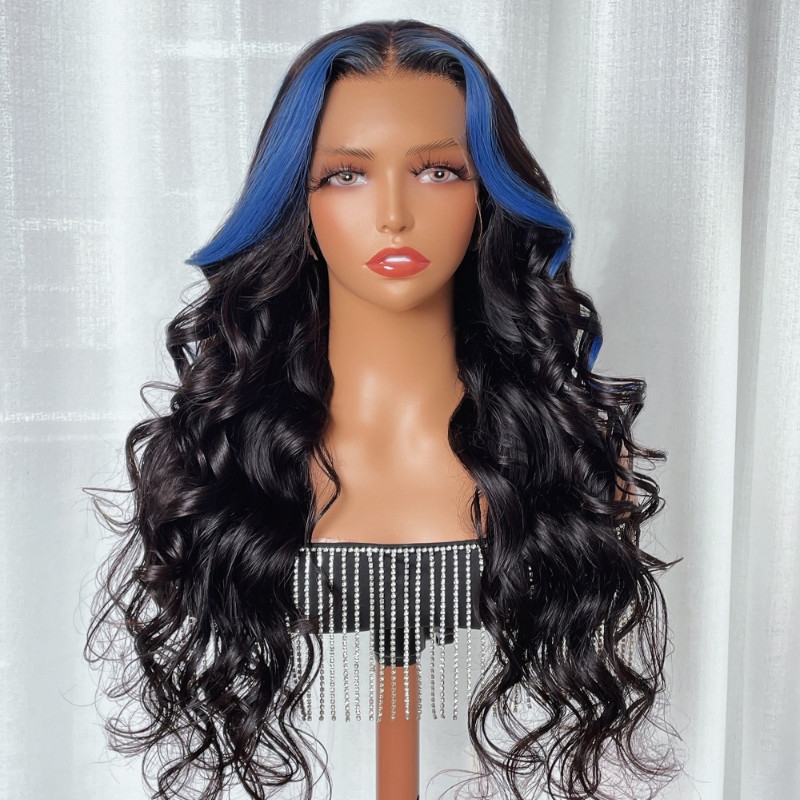 Blue black hotsell lace front wig