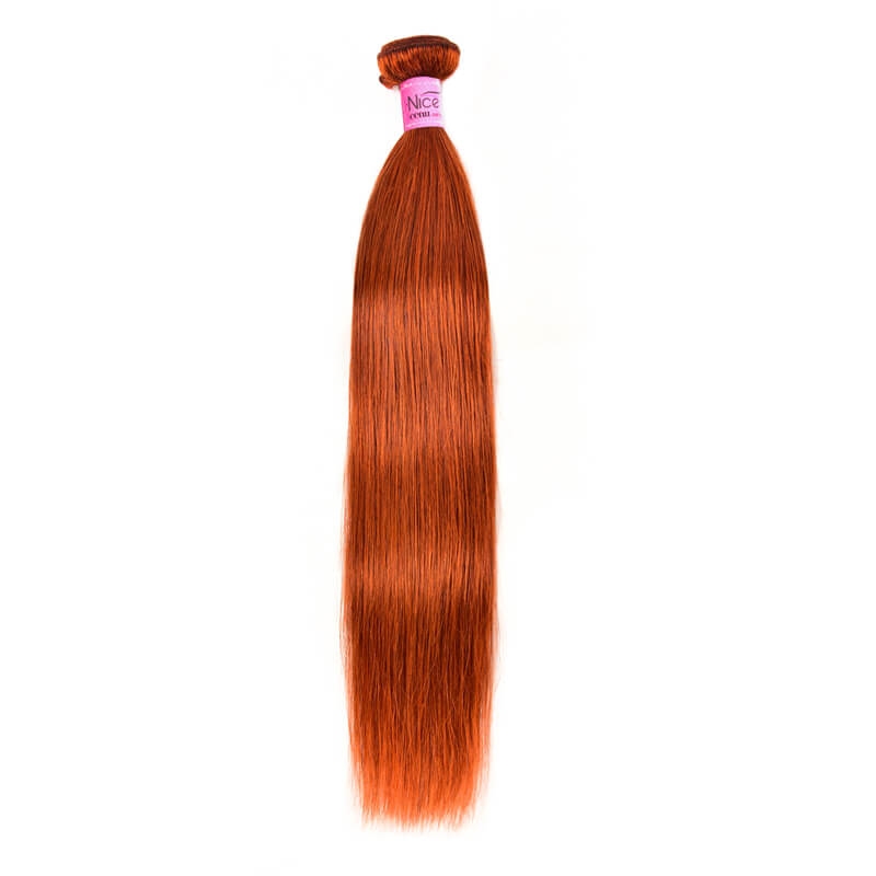 UNice Virgin Straight Hair Ginger Hair 1 Piece #350 Pure Color 8-30 Inch Hair Bundles