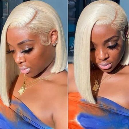 3.2 Blonde bob wig with 13*4 lace front